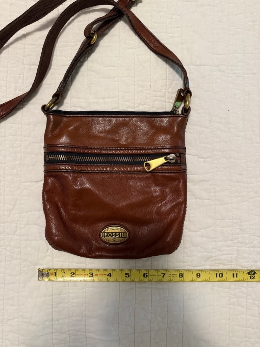 Fossil Brown Leather Crossbody Purse